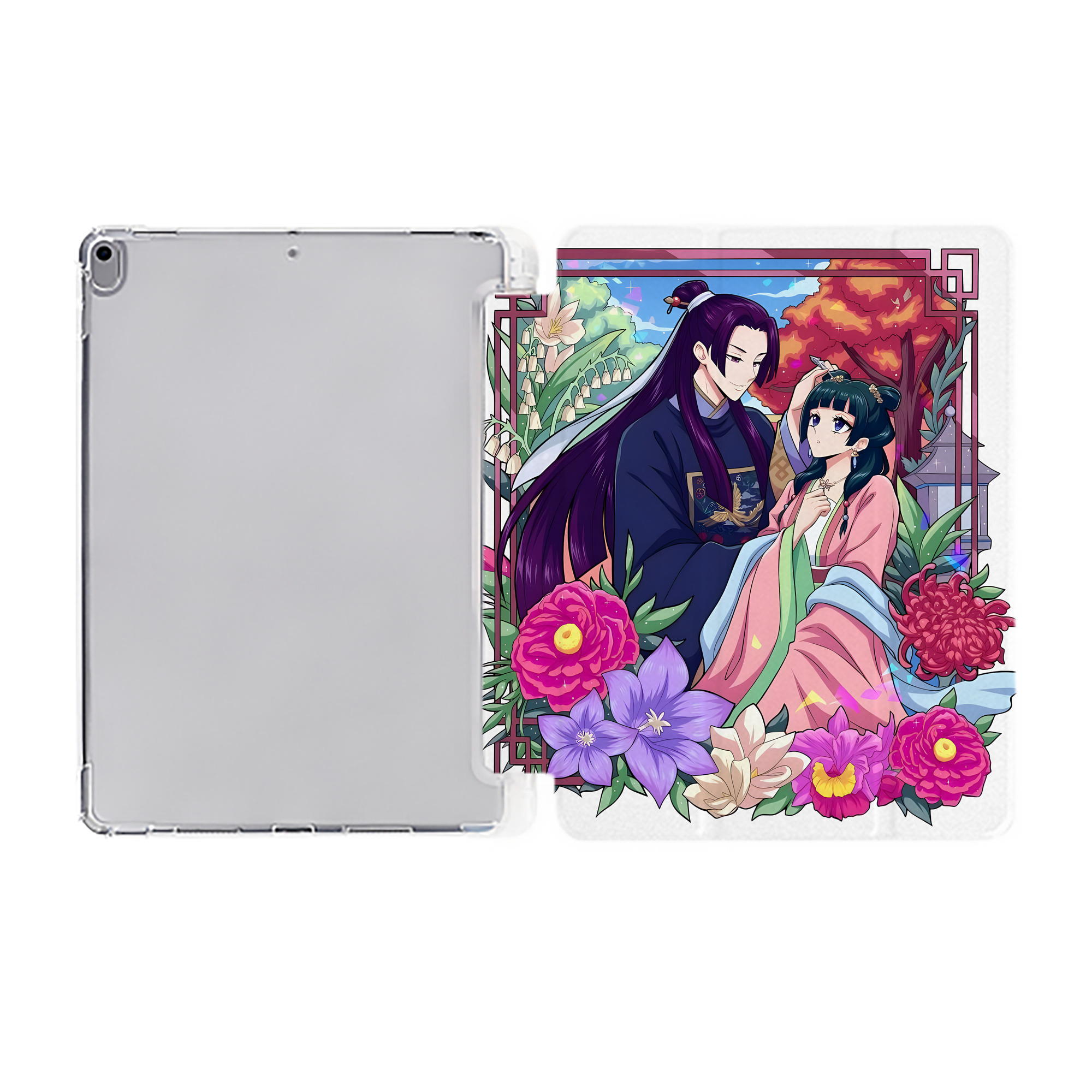 （画像用） 薬屋のひとりごと The Apothecary Diaries IPad ケース ペン収納付き 三つ折りスタンド PUレザー×シリコン 対応機種9.5/10.5/10.9インチ